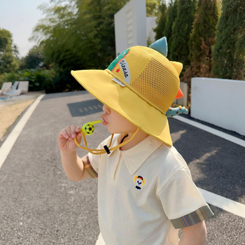 Παιδικό αντηλιακό καπέλο καλοκαιρινό αντι-UV καπέλο ηλίου για αγόρια και κορίτσια μωρού με κινούμενα σχέδια, μεγάλο γείσο, καπέλο ψαρά με σκιά