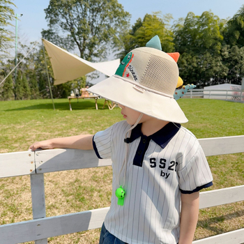 Παιδικό αντηλιακό καπέλο καλοκαιρινό αντι-UV καπέλο ηλίου για αγόρια και κορίτσια μωρού με κινούμενα σχέδια, μεγάλο γείσο, καπέλο ψαρά με σκιά