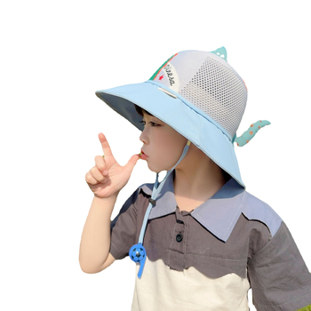 Παιδικό αντηλιακό καπέλο καλοκαιρινό αντι-UV καπέλο ηλίου για αγόρια και κορίτσια μωρού με κινούμενα σχέδια, μεγάλο γείσο, καπέλο ψαρά με σκιά