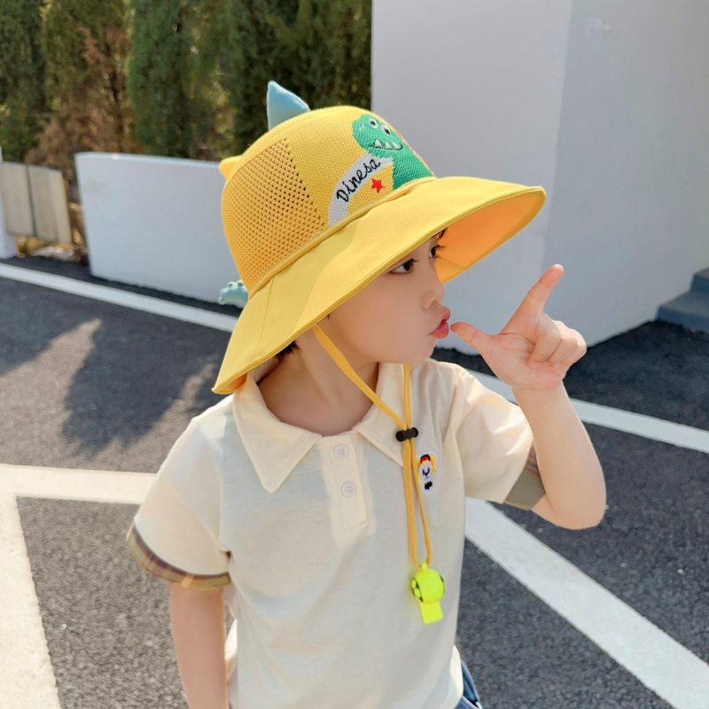 Παιδικό αντηλιακό καπέλο καλοκαιρινό αντι-UV καπέλο ηλίου για αγόρια και κορίτσια μωρού με κινούμενα σχέδια, μεγάλο γείσο, καπέλο ψαρά με σκιά
