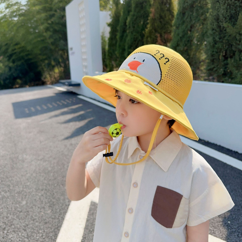 Παιδικό αντηλιακό καπέλο καλοκαιρινό αντι-UV καπέλο ηλίου για αγόρια και κορίτσια μωρού με κινούμενα σχέδια, μεγάλο γείσο, καπέλο ψαρά με σκιά