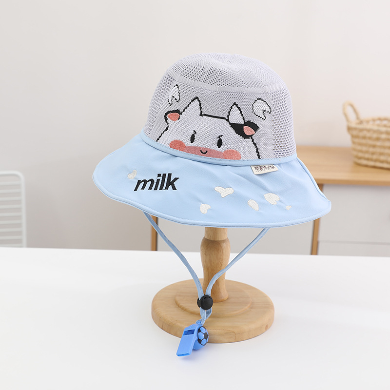 Παιδικό αντηλιακό καπέλο καλοκαιρινό αντι-UV καπέλο ηλίου για αγόρια και κορίτσια μωρού με κινούμενα σχέδια, μεγάλο γείσο, καπέλο ψαρά με σκιά