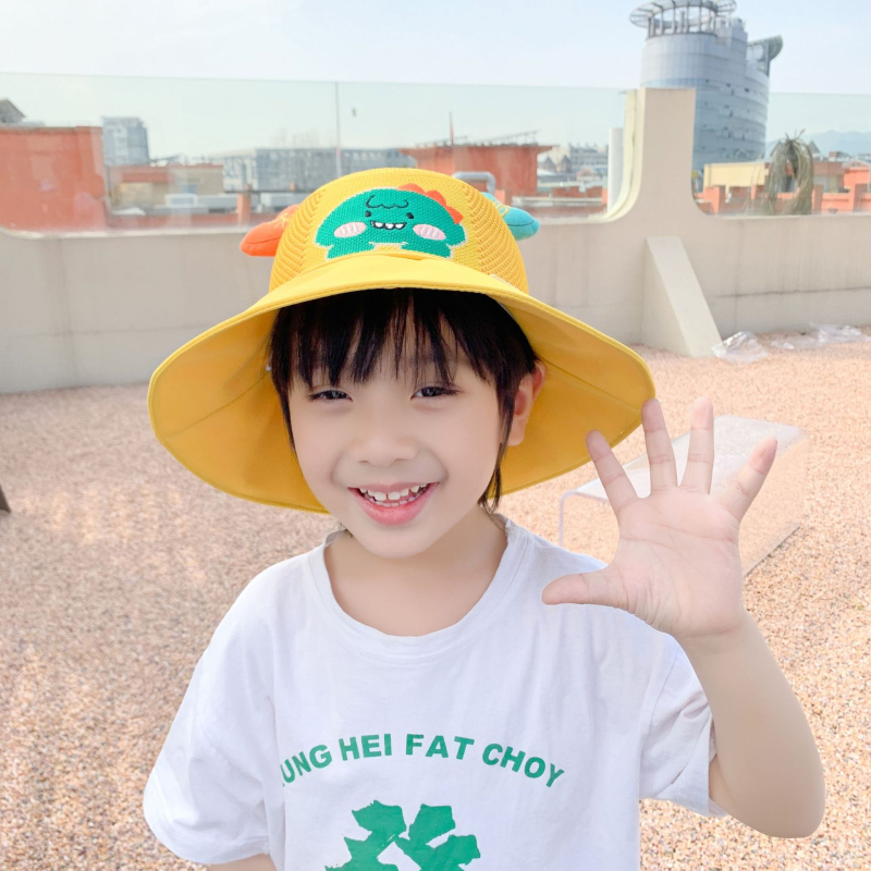 Παιδικό αντηλιακό καπέλο καλοκαιρινό αντι-UV καπέλο ηλίου για αγόρια και κορίτσια μωρού με κινούμενα σχέδια, μεγάλο γείσο, καπέλο ψαρά με σκιά