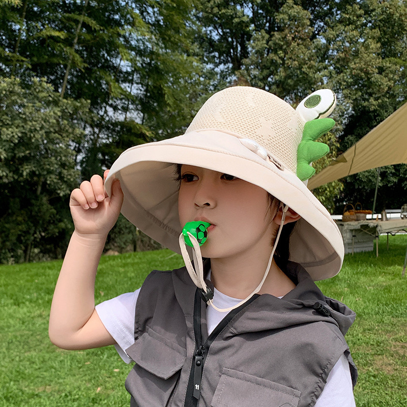 Παιδικό αντηλιακό καπέλο καλοκαιρινό αντι-UV καπέλο ηλίου για αγόρια και κορίτσια μωρού με κινούμενα σχέδια, μεγάλο γείσο, καπέλο ψαρά με σκιά
