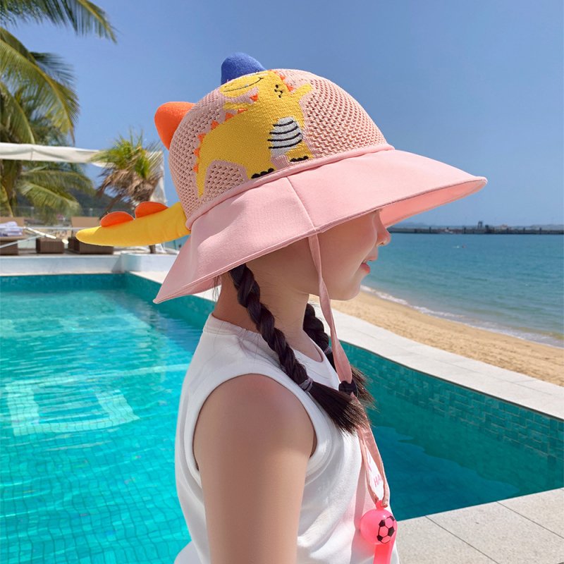 Παιδικό αντηλιακό καπέλο καλοκαιρινό αντι-UV καπέλο ηλίου για αγόρια και κορίτσια μωρού με κινούμενα σχέδια, μεγάλο γείσο, καπέλο ψαρά με σκιά