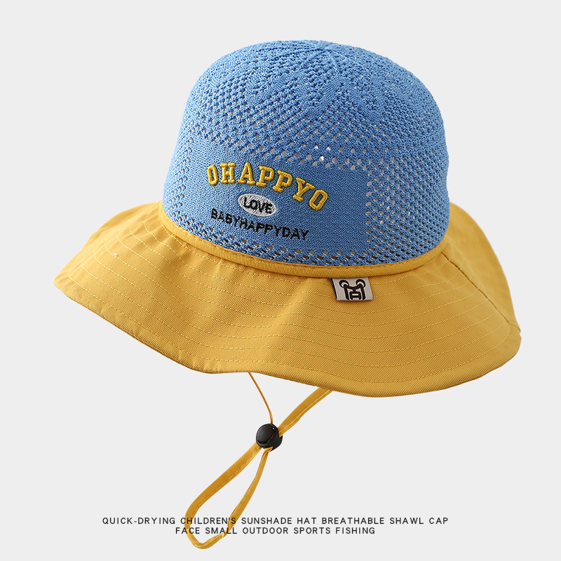 Παιδικό αντηλιακό καπέλο καλοκαιρινό αντι-UV καπέλο ηλίου για αγόρια και κορίτσια μωρού με κινούμενα σχέδια, μεγάλο γείσο, καπέλο ψαρά με σκιά