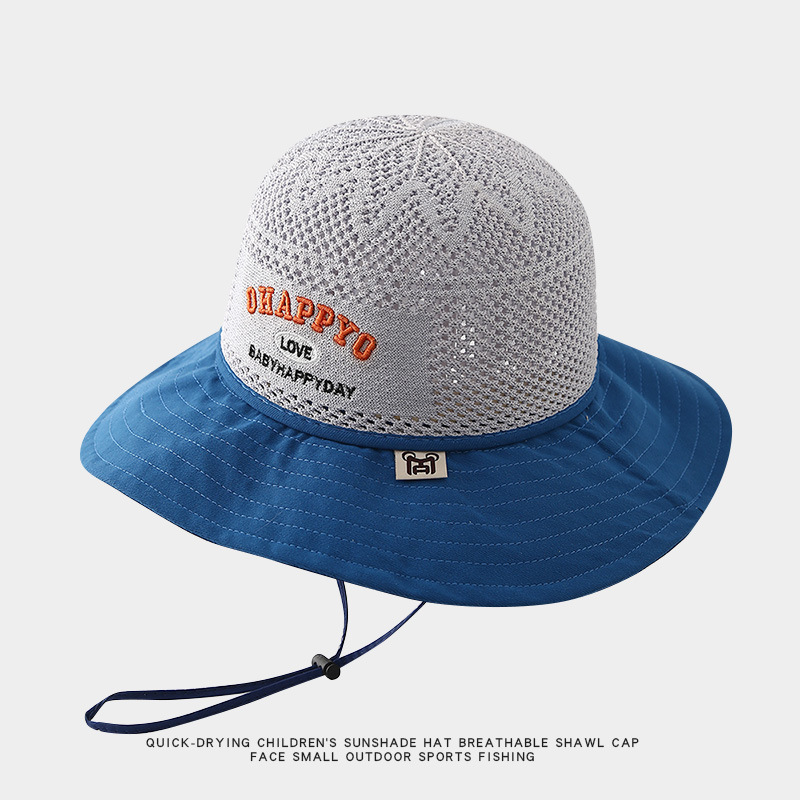 Παιδικό αντηλιακό καπέλο καλοκαιρινό αντι-UV καπέλο ηλίου για αγόρια και κορίτσια μωρού με κινούμενα σχέδια, μεγάλο γείσο, καπέλο ψαρά με σκιά