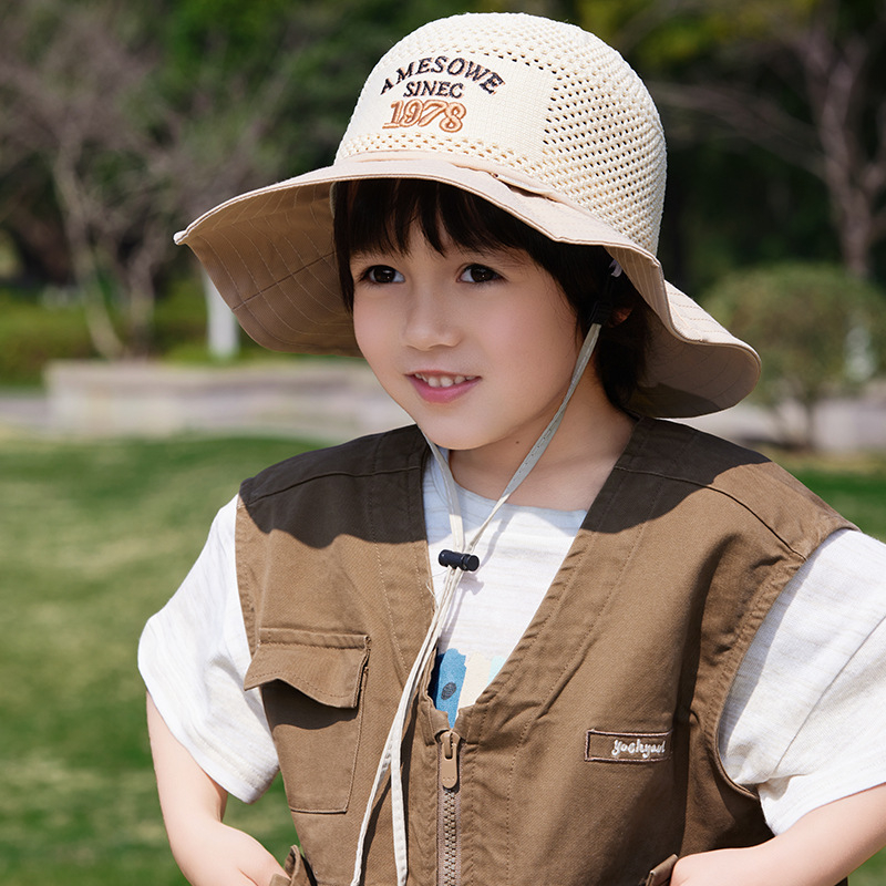 Παιδικό αντηλιακό καπέλο καλοκαιρινό αντι-UV καπέλο ηλίου για αγόρια και κορίτσια μωρού με κινούμενα σχέδια, μεγάλο γείσο, καπέλο ψαρά με σκιά