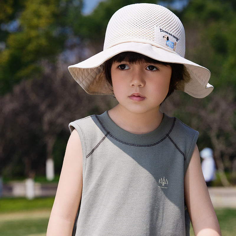 Παιδικό αντηλιακό καπέλο καλοκαιρινό αντι-UV καπέλο ηλίου για αγόρια και κορίτσια μωρού με κινούμενα σχέδια, μεγάλο γείσο, καπέλο ψαρά με σκιά