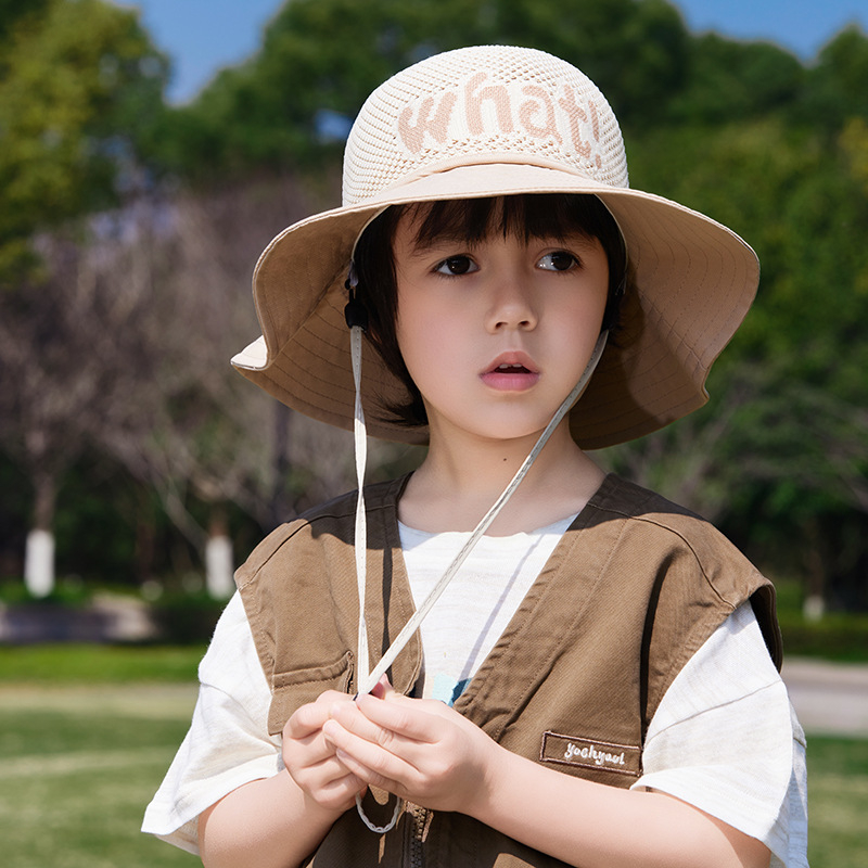 Παιδικό αντηλιακό καπέλο καλοκαιρινό αντι-UV καπέλο ηλίου για αγόρια και κορίτσια μωρού με κινούμενα σχέδια, μεγάλο γείσο, καπέλο ψαρά με σκιά