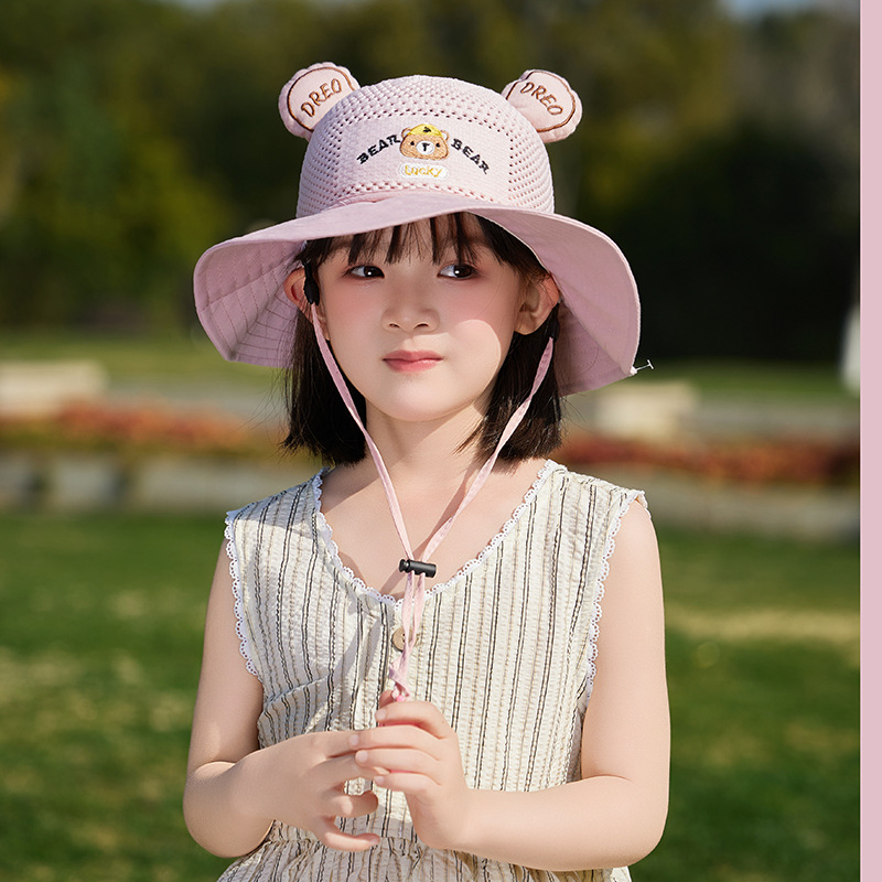 Παιδικό αντηλιακό καπέλο καλοκαιρινό αντι-UV καπέλο ηλίου για αγόρια και κορίτσια μωρού με κινούμενα σχέδια, μεγάλο γείσο, καπέλο ψαρά με σκιά