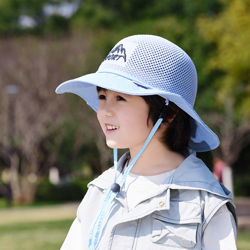Παιδικό αντηλιακό καπέλο καλοκαιρινό αντι-UV καπέλο ηλίου για αγόρια και κορίτσια μωρού με κινούμενα σχέδια, μεγάλο γείσο, καπέλο ψαρά με σκιά