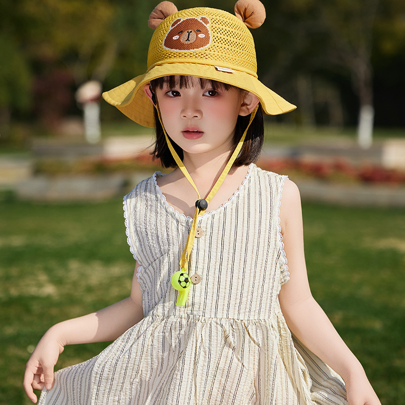 Παιδικό αντηλιακό καπέλο καλοκαιρινό αντι-UV καπέλο ηλίου για αγόρια και κορίτσια μωρού με κινούμενα σχέδια, μεγάλο γείσο, καπέλο ψαρά με σκιά