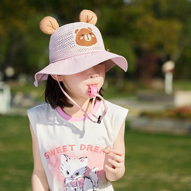 Παιδικό αντηλιακό καπέλο καλοκαιρινό αντι-UV καπέλο ηλίου για αγόρια και κορίτσια μωρού με κινούμενα σχέδια, μεγάλο γείσο, καπέλο ψαρά με σκιά
