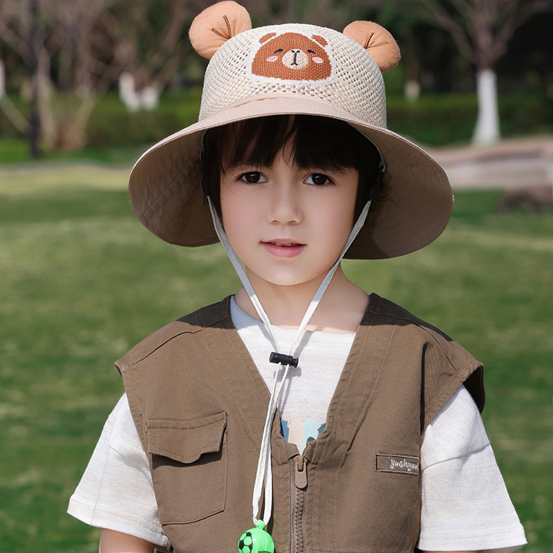 Παιδικό αντηλιακό καπέλο καλοκαιρινό αντι-UV καπέλο ηλίου για αγόρια και κορίτσια μωρού με κινούμενα σχέδια, μεγάλο γείσο, καπέλο ψαρά με σκιά