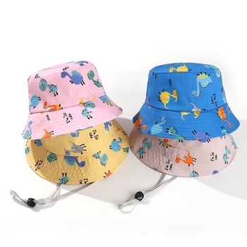 Pălărie de pescar cu dinozauri drăguți pentru copii, respirabilă, rezistentă la vânt, rezistentă la soare, pentru bărbați și femei, pentru călătorii în aer liber, aprobată din fabrică