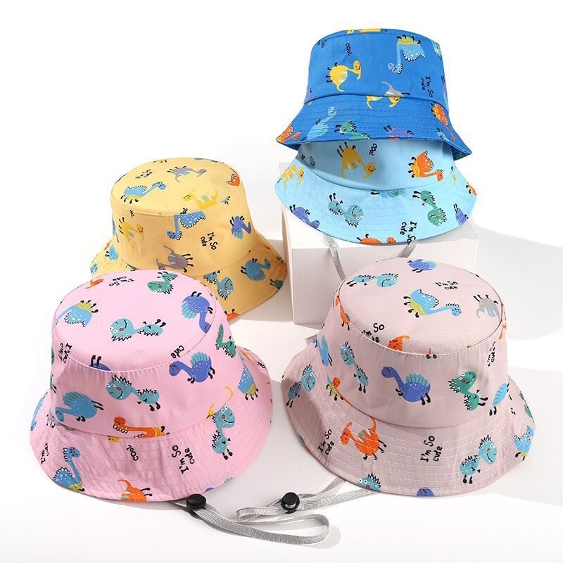 Pălărie de pescar cu dinozauri drăguți pentru copii, respirabilă, rezistentă la vânt, rezistentă la soare, pentru bărbați și femei, pentru călătorii în aer liber, aprobată din fabrică