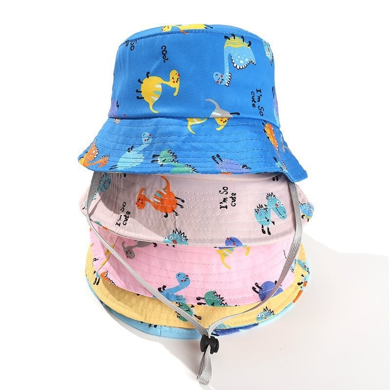 Pălărie de pescar cu dinozauri drăguți pentru copii, respirabilă, rezistentă la vânt, rezistentă la soare, pentru bărbați și femei, pentru călătorii în aer liber, aprobată din fabrică