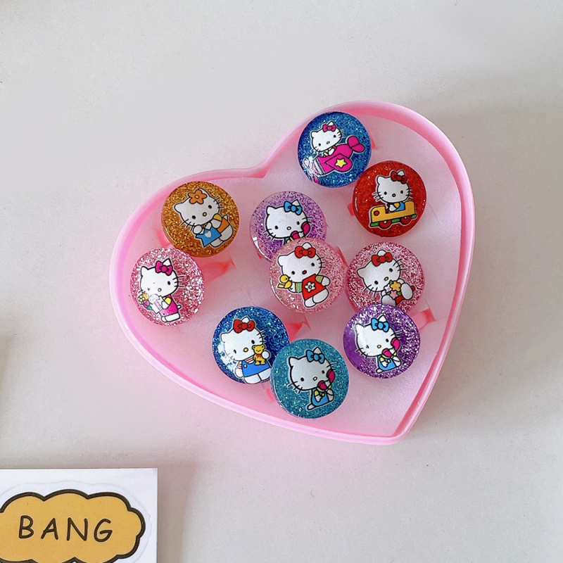 Inele noi pentru copii, pachet de 50, inele reglabile cu desene animate Cyber Celebrity pentru fete, set cadou, 61 de cadouri de Ziua Copilului