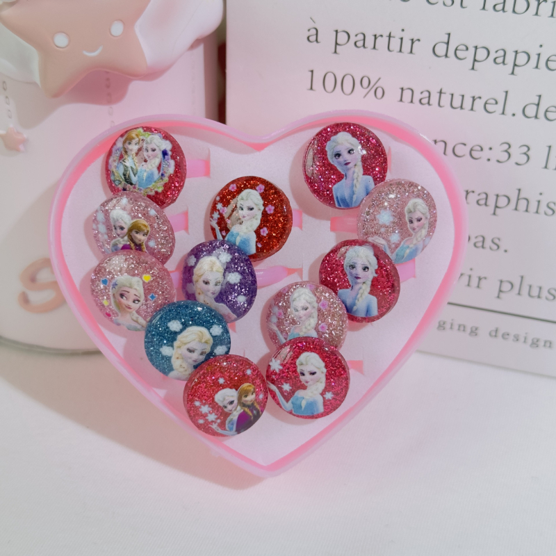 Inele noi pentru copii, pachet de 50, inele reglabile cu desene animate Cyber Celebrity pentru fete, set cadou, 61 de cadouri de Ziua Copilului