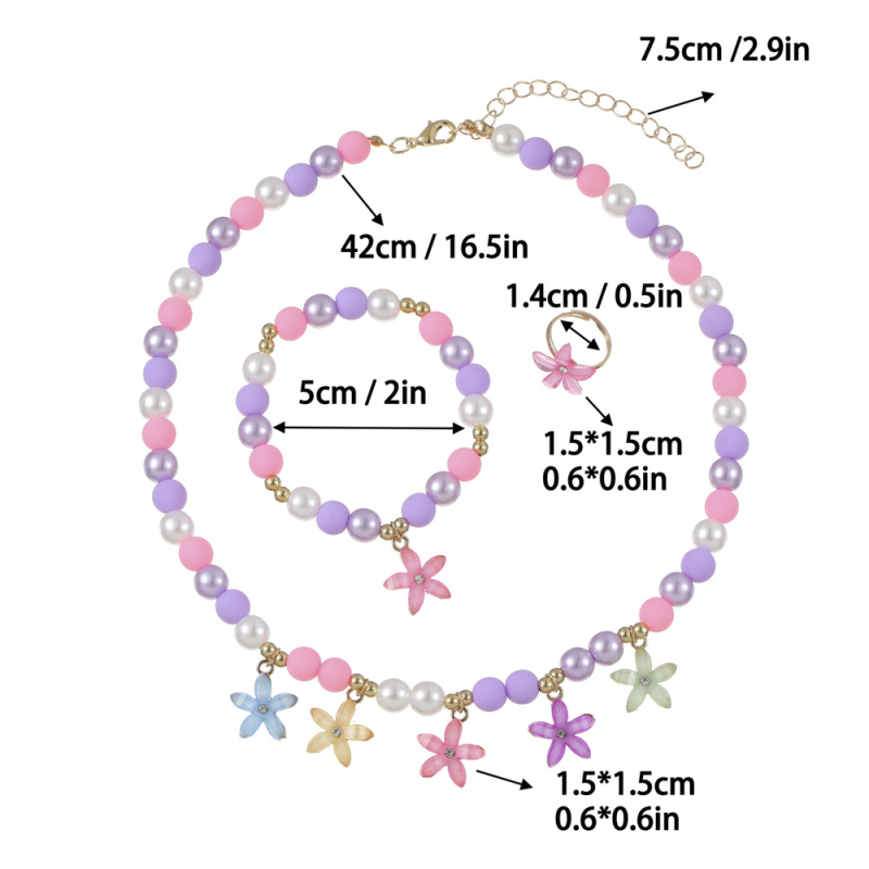 Nauji vaikų karoliai, apyrankės, papuošalai, kostiumai, karoliukai, papuošalai, mieli princesės mergaitės drugelio pakabuko aksesuarai