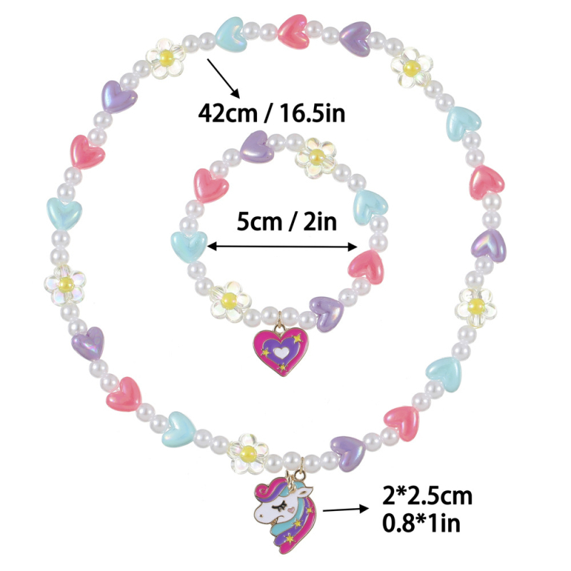 Nauji vaikų karoliai, apyrankės, papuošalai, kostiumai, karoliukai, papuošalai, mieli princesės mergaitės drugelio pakabuko aksesuarai