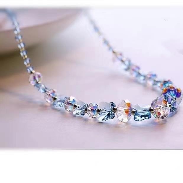 [Tootja] Väliskaubanduse kristalldisainiga kaelakee naiste rangluu helmestega ehted ligipääsetavad luksuslikud nišid läikivad tipptasemel sensatsioonilised