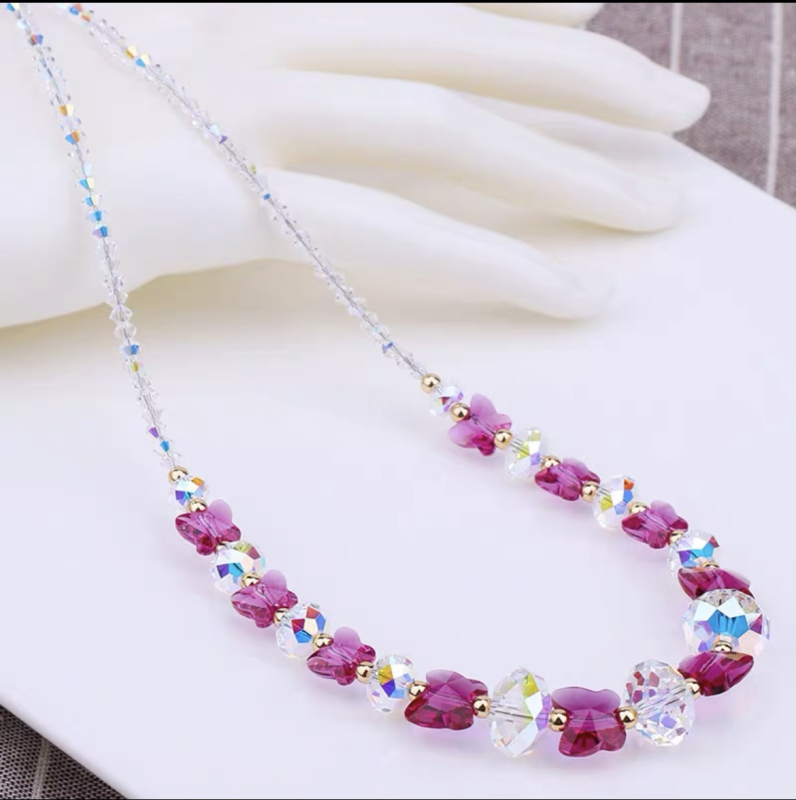 [Tootja] Väliskaubanduse kristalldisainiga kaelakee naiste rangluu helmestega ehted ligipääsetavad luksuslikud nišid läikivad tipptasemel sensatsioonilised