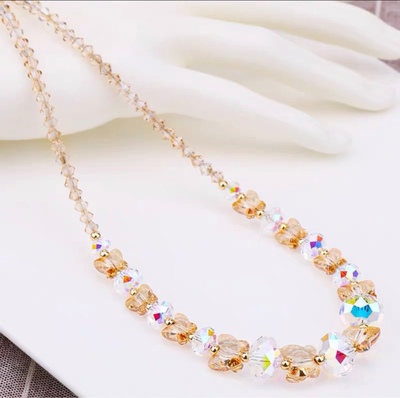 [Tootja] Väliskaubanduse kristalldisainiga kaelakee naiste rangluu helmestega ehted ligipääsetavad luksuslikud nišid läikivad tipptasemel sensatsioonilised