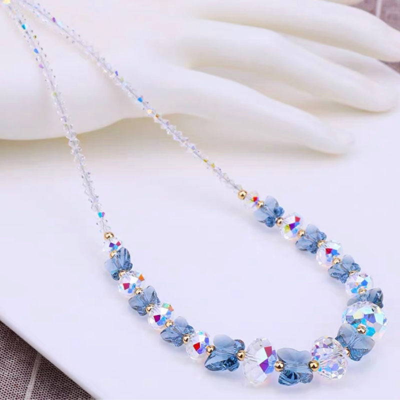 [Tootja] Väliskaubanduse kristalldisainiga kaelakee naiste rangluu helmestega ehted ligipääsetavad luksuslikud nišid läikivad tipptasemel sensatsioonilised