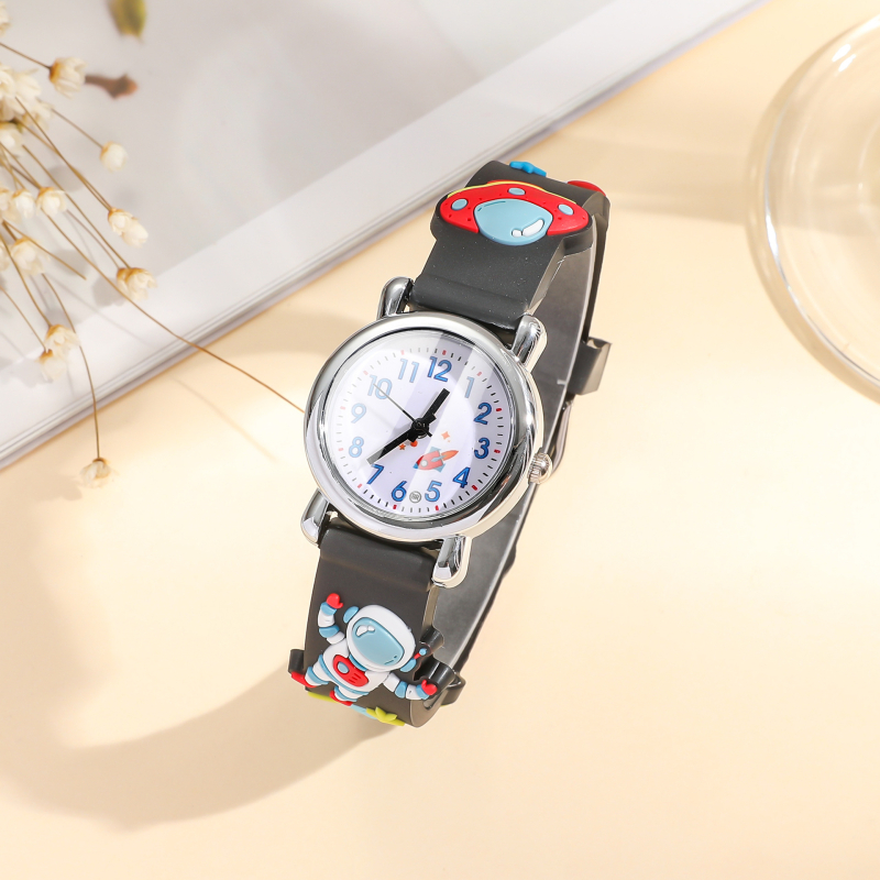 Lastele mõeldud uus armas multifilmi-kosmosemehe mustriga silikoonist reketikell kvartskell Poiss Poiss Tüdruk