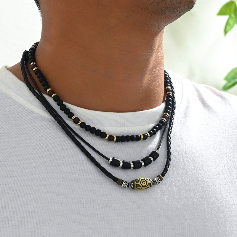 Amazoni piiriülene kuummüük meeste mitmekihiline virnastatud kaelakee ülikond retro moekaelakee allikas tehas laos hulgimüük