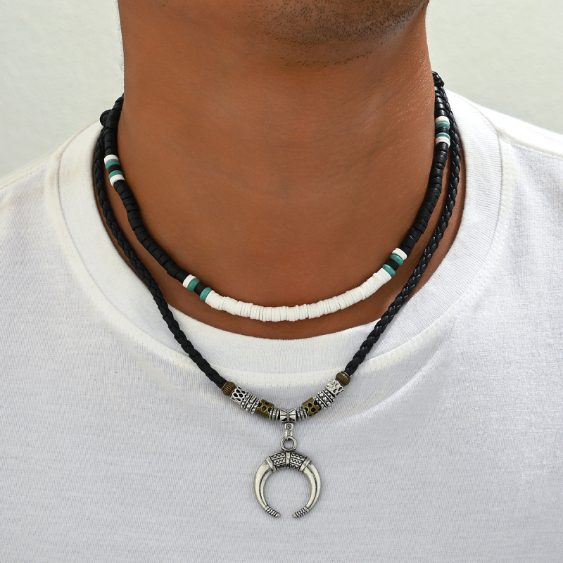 Amazoni piiriülene kuummüük meeste mitmekihiline virnastatud kaelakee ülikond retro moekaelakee allikas tehas laos hulgimüük