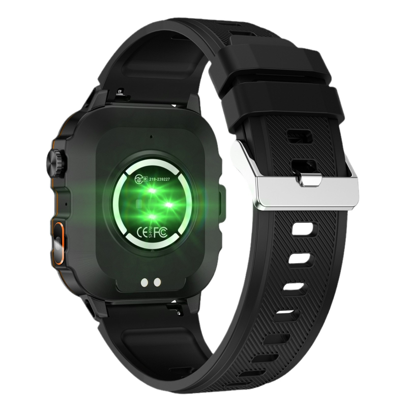 Cross-Mirror Qx12Ai okoskarkötő pulzusmérővel, vérnyomásmérővel, Bluetooth-os tárcsás karórával, SOS hívás lépésszámlálóval, kalóriamérővel