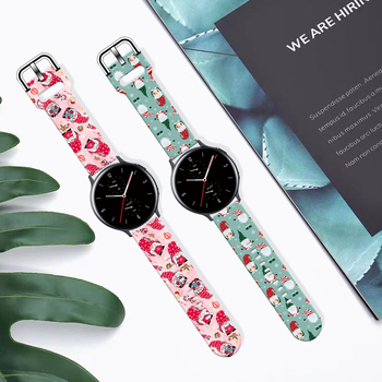 Kalėdinis raštuotas 20MM22MM23MM laikrodžio dirželis Huawei GT Samsung FB-Versa23 laikrodžiui