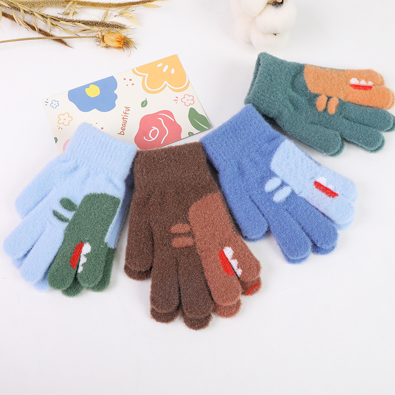 Laste talvekindad, soojad, armsad, kootud, poolsõrmega, kootud villast kindad poistele, tüdrukutele ja õpilastele