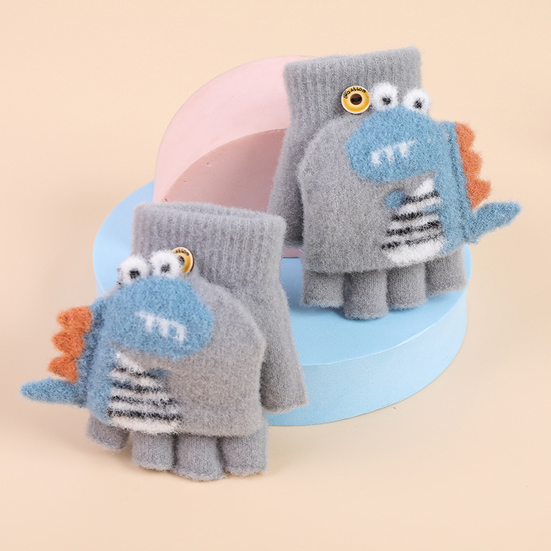 Laste talvekindad, soojad, armsad, kootud, poolsõrmega, kootud villast kindad poistele, tüdrukutele ja õpilastele