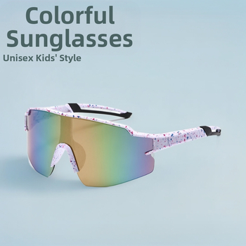 Трансгранични европейски и американски детски слънчеви очила с графити за момчета и момичета, цветни слънчеви очила, спортни велосипедни очила 3322