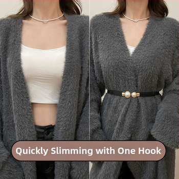 Ženski remen visokokvalitetni tanki remen s elastičnom dekoracijom za haljinu, kaput, struk, artefakt od bisera, tanki remen