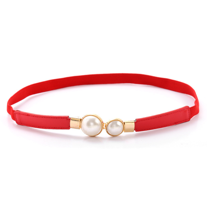 Ženski remen visokokvalitetni tanki remen s elastičnom dekoracijom za haljinu, kaput, struk, artefakt od bisera, tanki remen