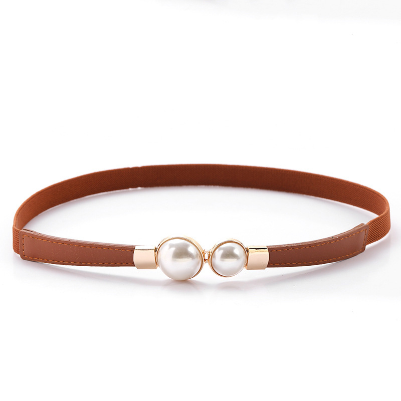 Ženski remen visokokvalitetni tanki remen s elastičnom dekoracijom za haljinu, kaput, struk, artefakt od bisera, tanki remen