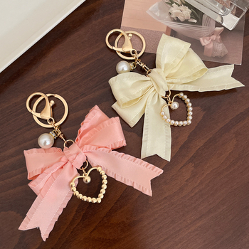 Korejiešu stila krokota lentes bantīte ar mīlestības automašīnas atslēgu piekariņu, dāmu soma, modes kulons, rūpnīcas tiešā pārdošana