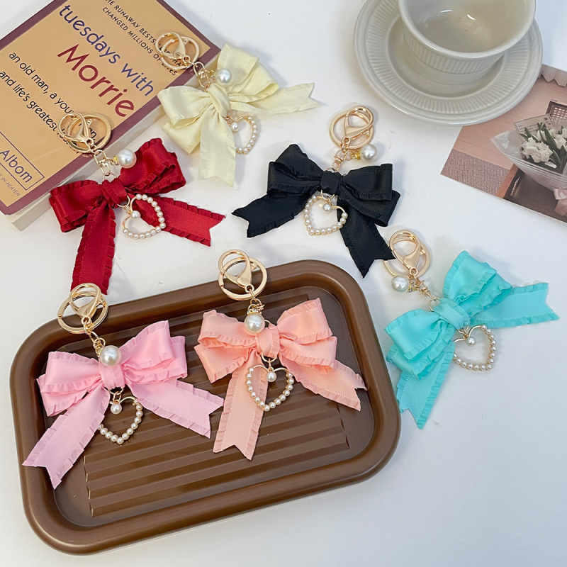 Korejiešu stila krokota lentes bantīte ar mīlestības automašīnas atslēgu piekariņu, dāmu soma, modes kulons, rūpnīcas tiešā pārdošana