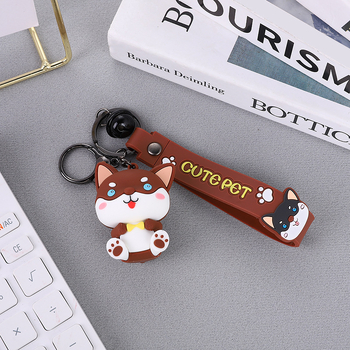 PVC minkšto plastiko mielas šuniuko automobilio raktų pakabukas, aksesuaras, stiliaus kabantis ornamentas, dovanų lėlės raktų pakabukas