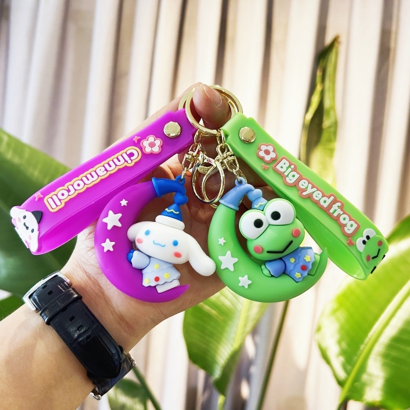 Jauns pārrobežu radošs multfilmas mēness Sanrio sērijas atslēgu piekariņa kulona soma automašīnas atslēgu piekariņa aksesuāri dāvana