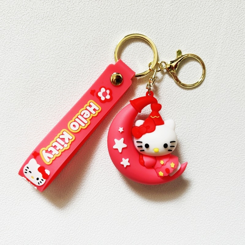Jauns pārrobežu radošs multfilmas mēness Sanrio sērijas atslēgu piekariņa kulona soma automašīnas atslēgu piekariņa aksesuāri dāvana