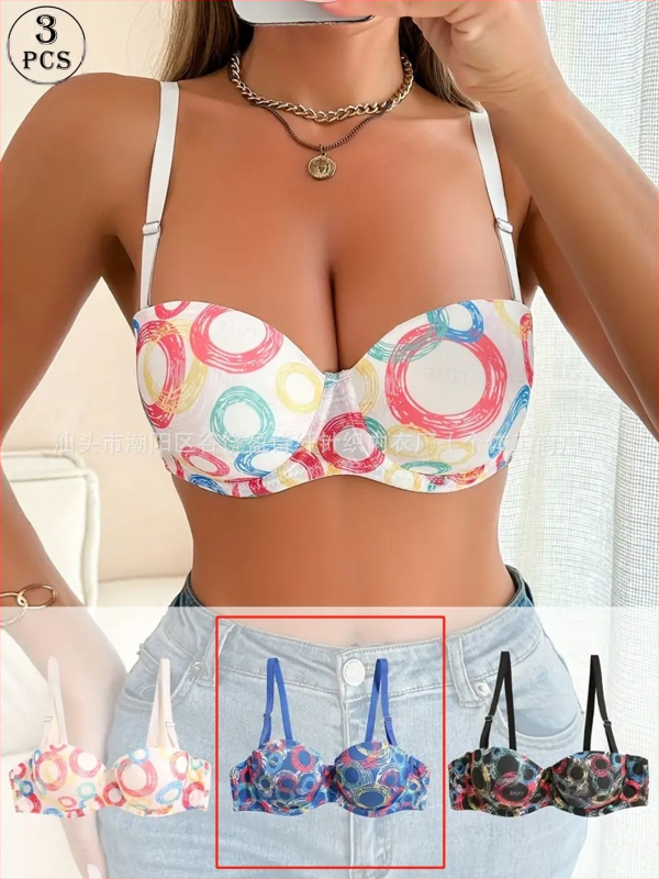 Tehase hulgimüük piiriülesele Euroopale ja Ameerika Ühendriikidele plahvatustrüki värvi terasest rõngaspesu värviline rinnahoidja seksikas kortsutatud rinnahoidja