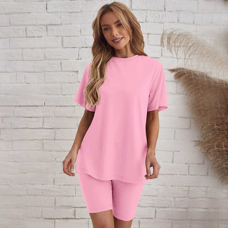 Predimenzionirana plus size majica kratkih rukava, uske kratke hlače, vanjska odjeća, pidžama, žensko široko, slim-fit odijelo za europsko i američko prozračno ležerno odijelo