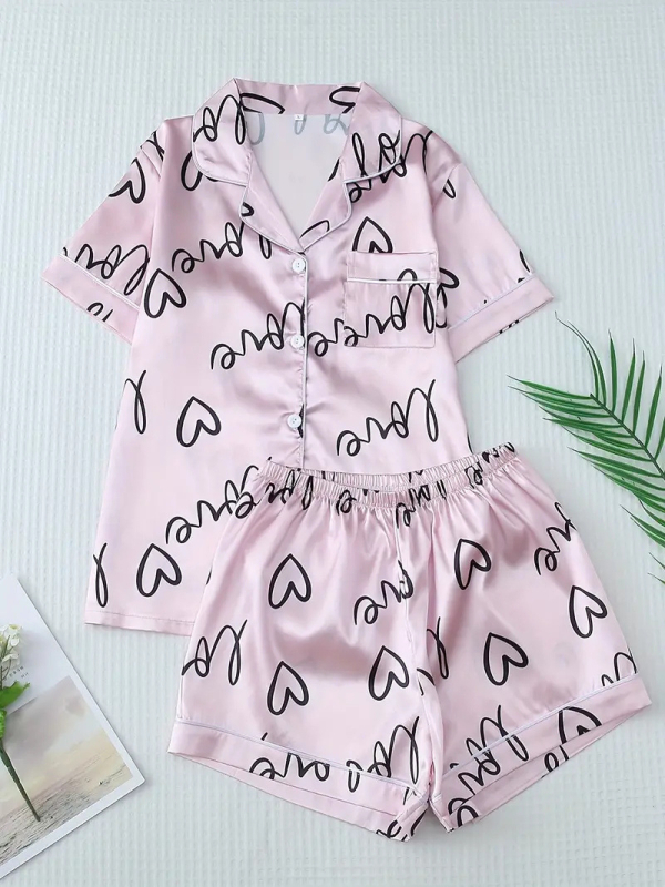 Femeii vară cu mânecă scurtă imprimate 3D cardigan pijamale cu mânecă scurtă costum de casă casual cu mânecă scurtă