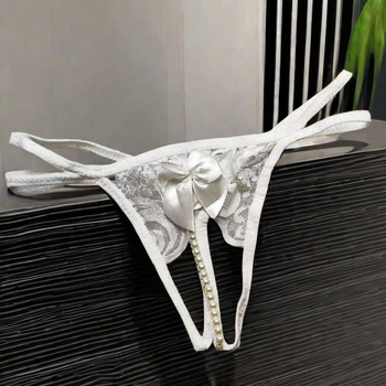 Permatomos nėrinių atviros ilgos G-string juostelės be lankelio seksualios karoliukų pagundos apatiniai, madingi moterims, japoniško stiliaus